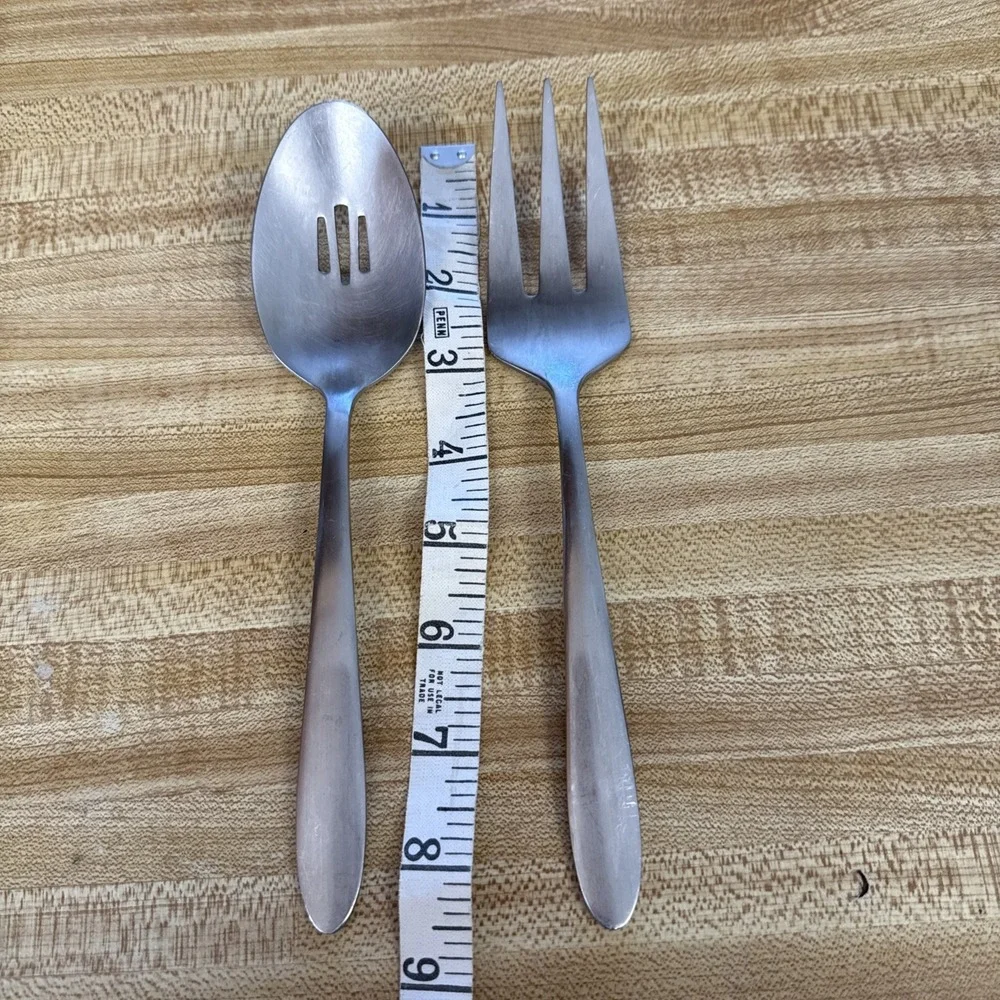 Oneida Stainless Steel Serving Set-Slotted Spoon & Meat Fork-Set.